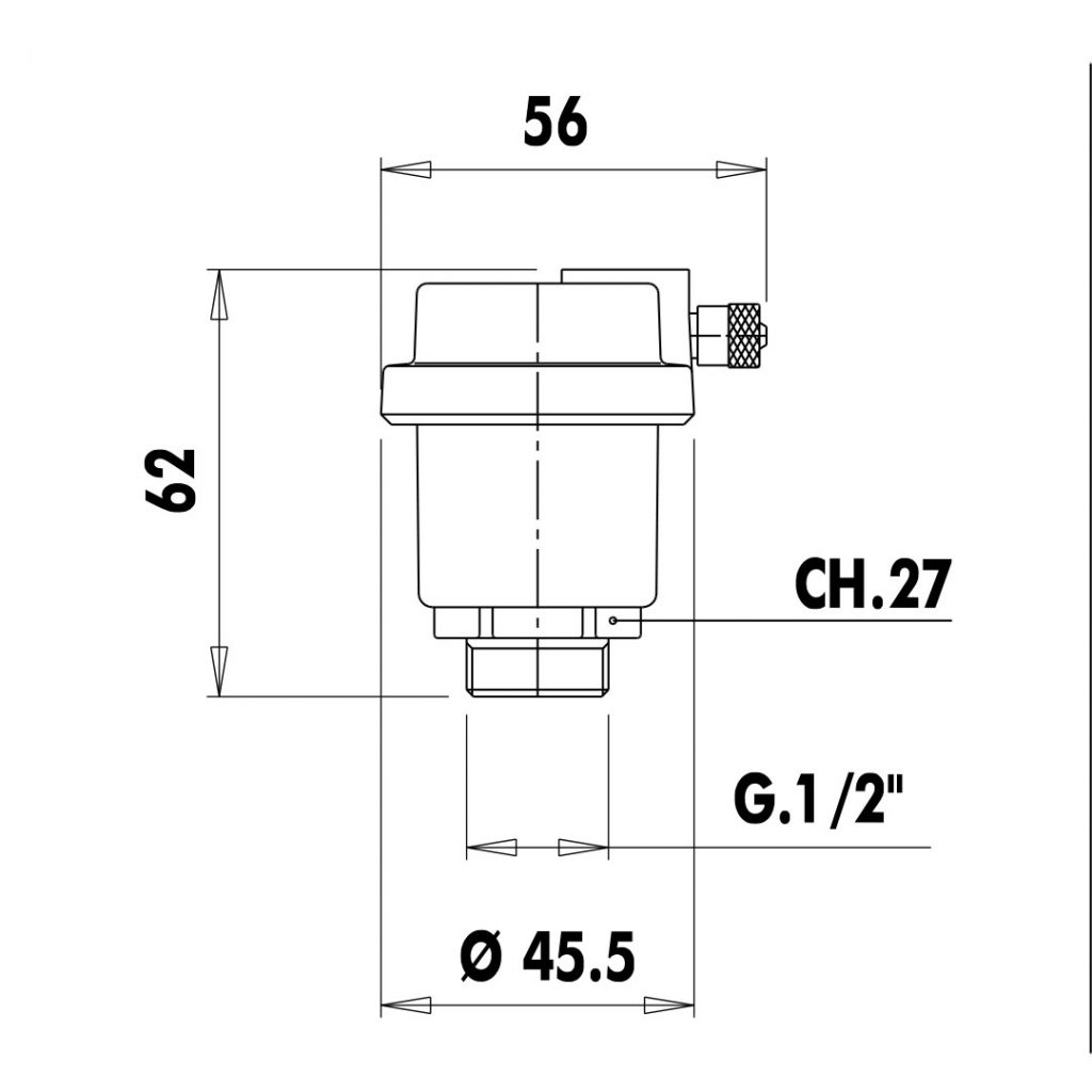 Automatic airvent valve with side discharge Unival