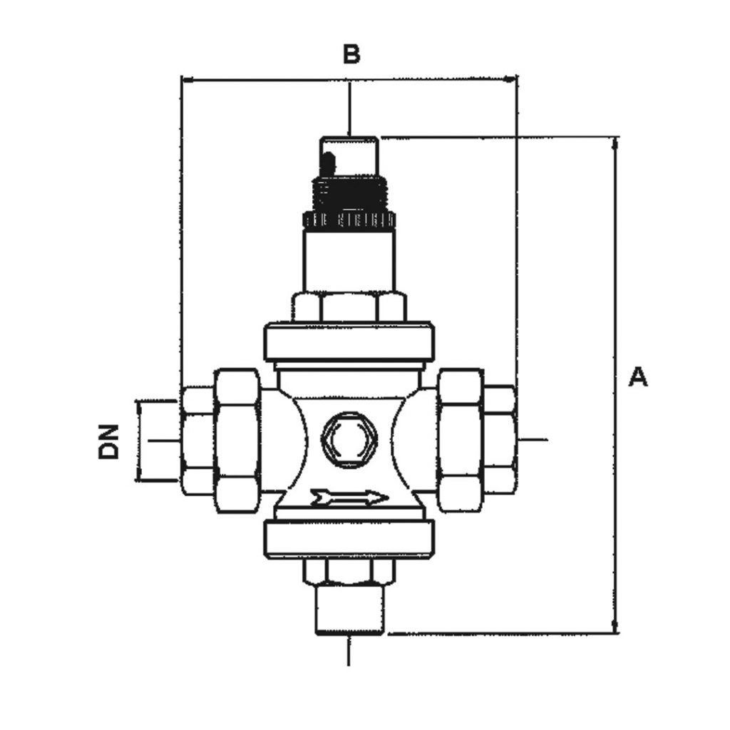 Pressure reducer Unimax with pressure gauge connection and FF fittings