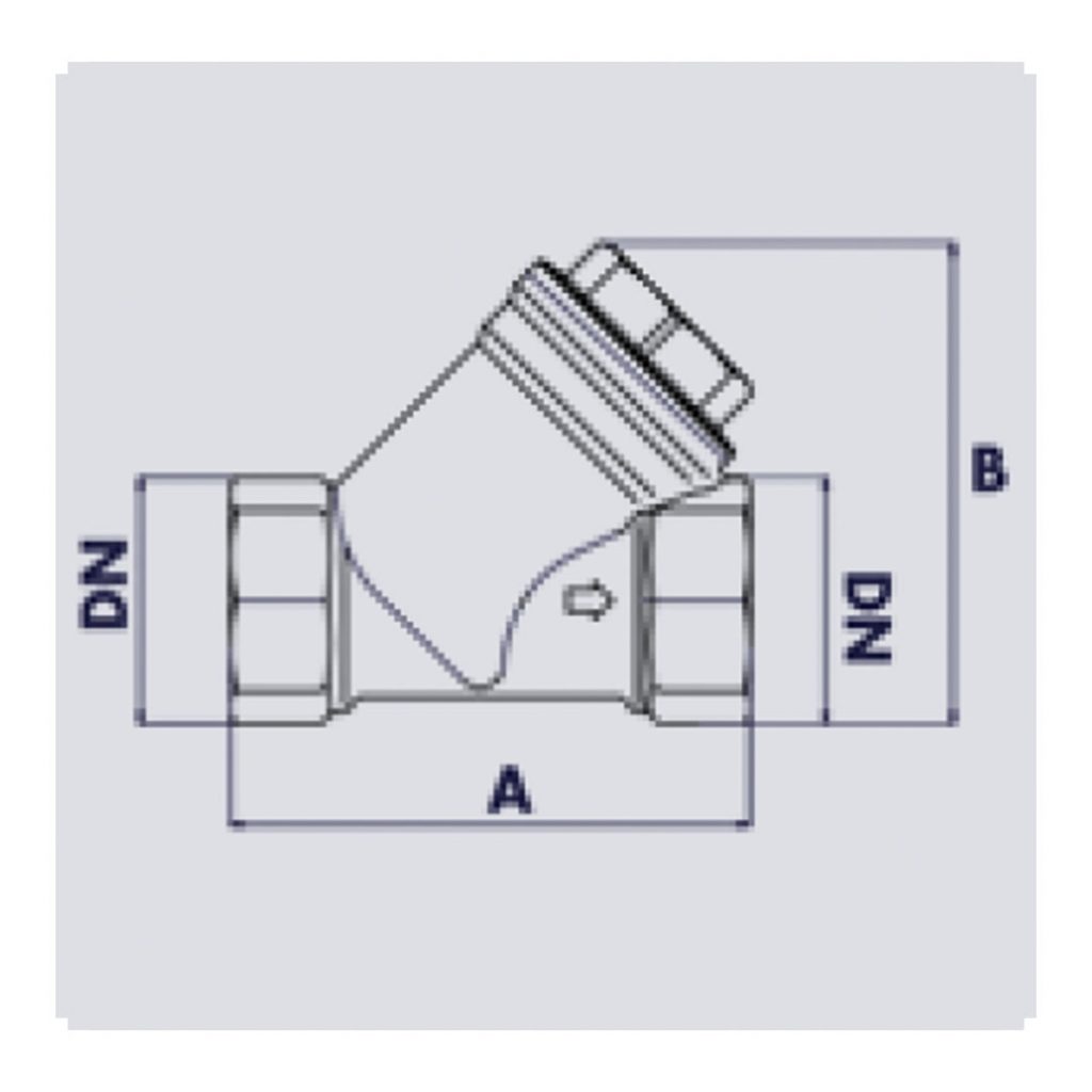 Y filter, brass body with stainless steel filter Unival