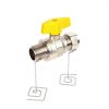 Straight mini ball gas valve with compression nut Ø 14 - Ø 18