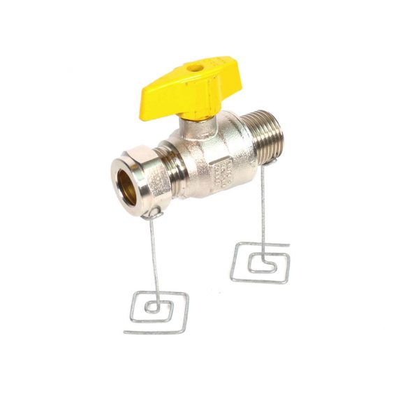Straight mini ball gas valve with compression nut Ø 14 - Ø 18