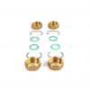 Connection set 4 pcs. with nuts for corrugated pipe and fittings with flat seat