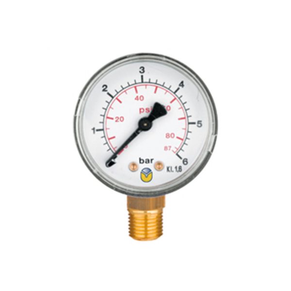 Manometer Ø 50, body abs black, connection 1/4"