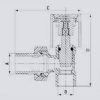 Radiator angle valve for copper tube mm15