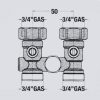 Double straight ball valve with by-pass