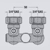 Double angle ball valve with by-pass