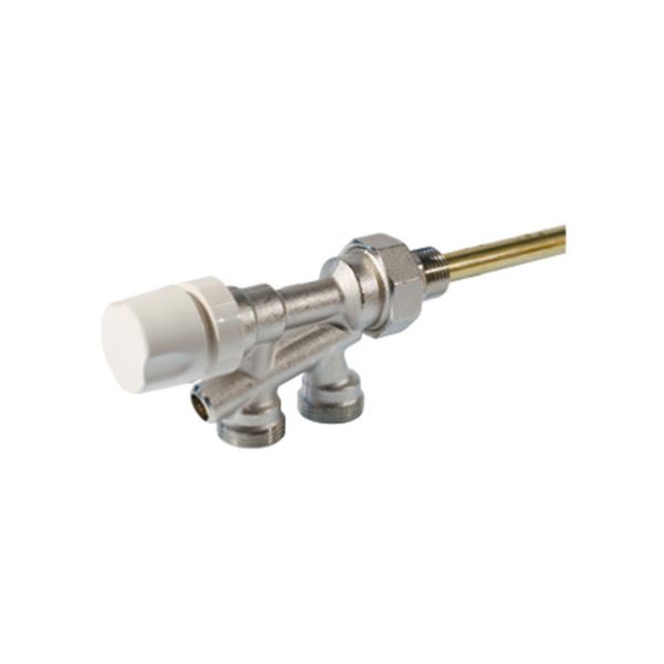 Thermostatic monotube valve with incorporated lockshield By/Pass