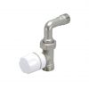 Straight thermostatic valve with protection cap and 90° fitting. Euroconus connections for copper plastic and multilayer pipe